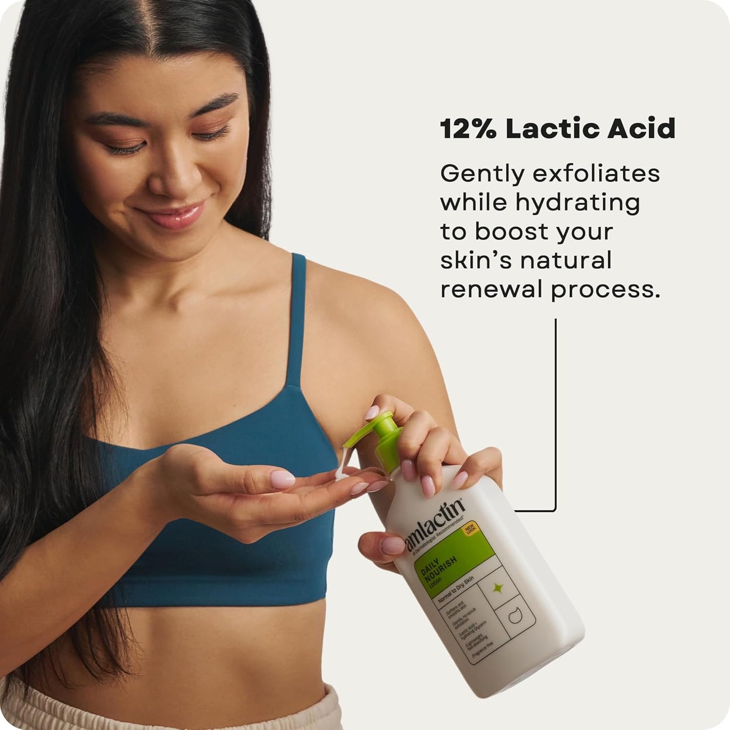 AmLactin Daily Moisturizing Body Lotion, 14.1 Ounce Bottle with Pump, Paraben Free