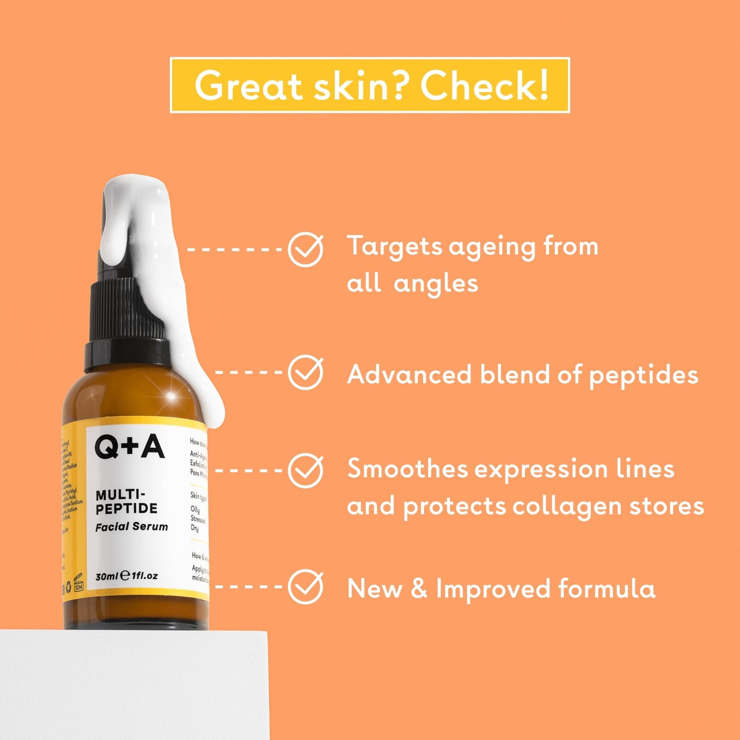 Q+A Hyaluronic Acid Facial Serum (30ml), Natural Hydrating Face Serum, for Plump Skin, Anti Ageing, Fragrance Free, Delivers Deep, Lasting Hydration, Rehydrates and Softens the Skin