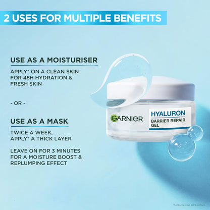 Garnier SkinActive Hyaluronic Acid Super Serum, Replumps & Hydrates, Strengthens Skin Barrier, With 3%/4% Hyaluronic Acid, Aloe Vera & Glycerin, 30ml, Packaging May Vary