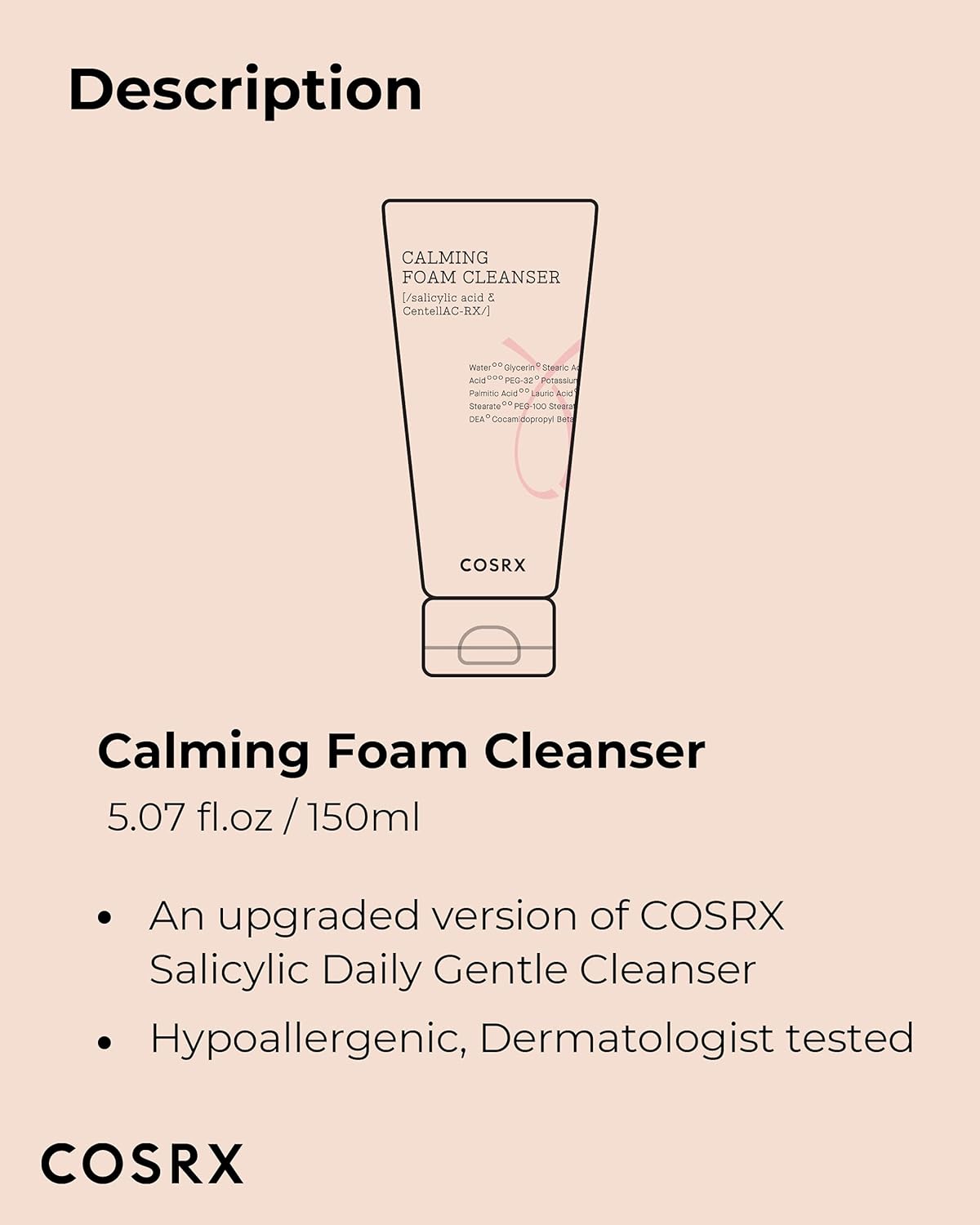 COSRX AC Collection Calming Foam Cleanser 150ml, Salicylic Acid Acne Cleanser | Animal Testing Free, Paraben Free, Korean Skin Care