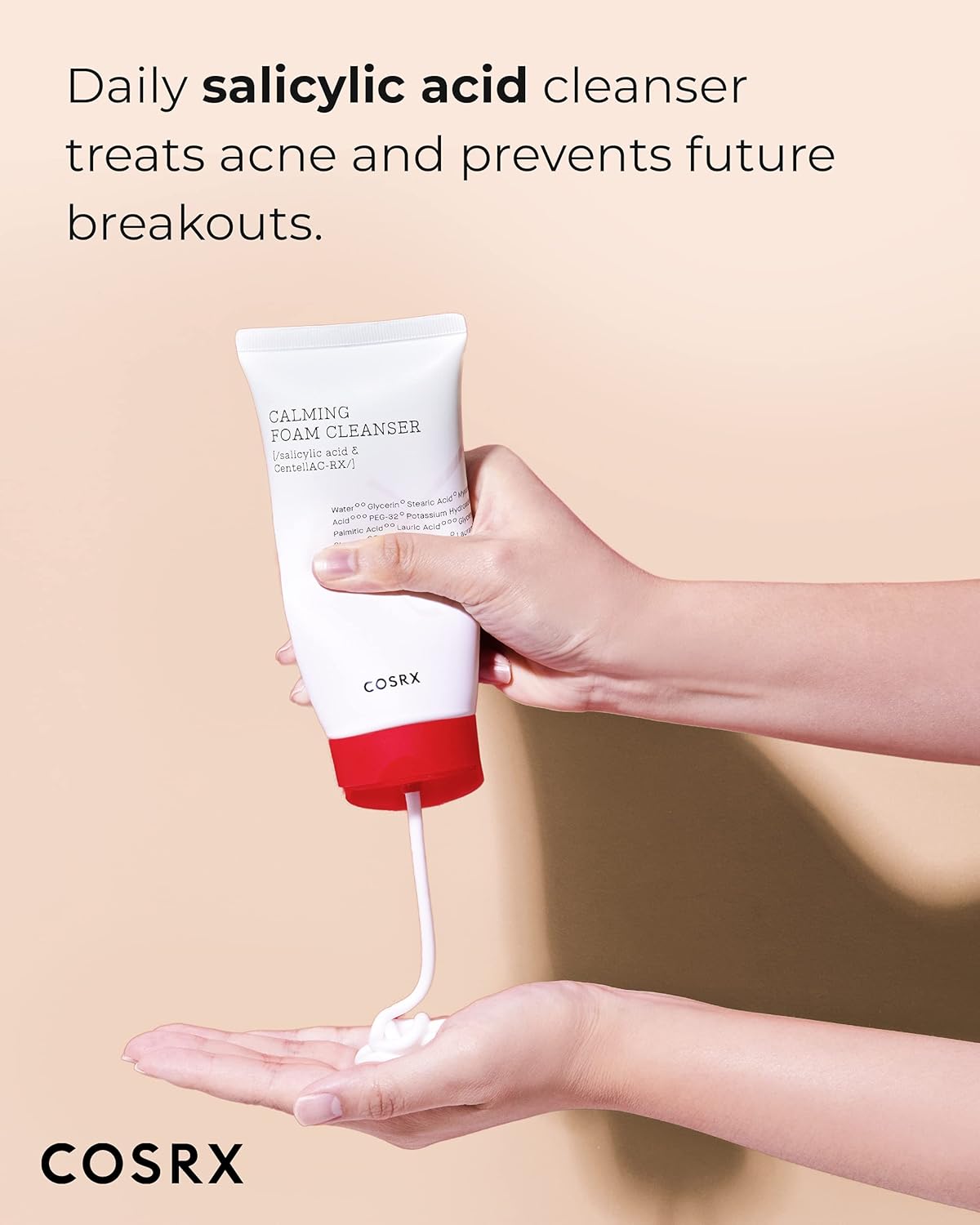 COSRX AC Collection Calming Foam Cleanser 150ml, Salicylic Acid Acne Cleanser | Animal Testing Free, Paraben Free, Korean Skin Care