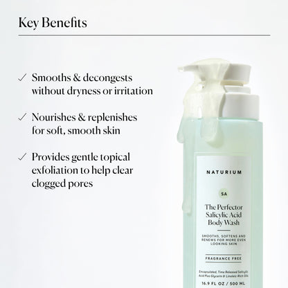 Naturium The Smoother Glycolic Acid Exfoliating Body Wash, Soft & Smoothing Cleanser | 16.9 FL OZ / 500 ML