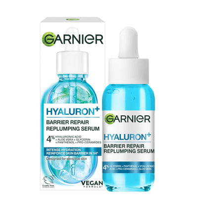 Garnier SkinActive Hyaluronic Acid Super Serum, Replumps & Hydrates, Strengthens Skin Barrier, With 3%/4% Hyaluronic Acid, Aloe Vera & Glycerin, 30ml, Packaging May Vary