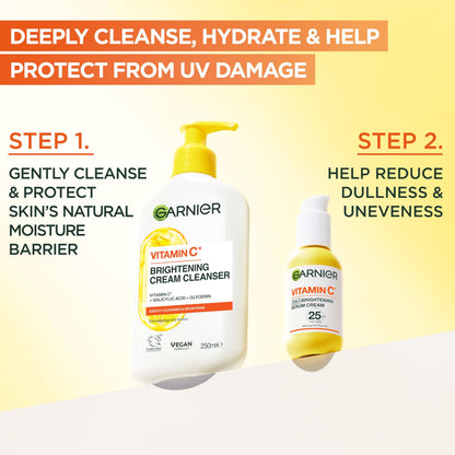 Garnier Vitamin C Serum for Face, Brightening Serum with 4% [Vitamin C + Niacinamide + Salicylic Acid], Dark Spot Reducer & Evens Skin Tone, Suitable for Sensitive Skin, 30ml
