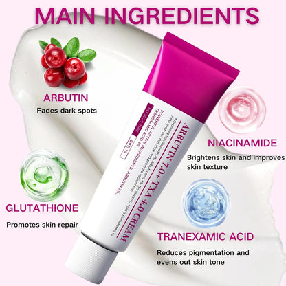 2PCS Arbutin 7% + Tranexamic Acid 4% Cream, Dark Spot Remover with Glutathione & Niacinamide, Hyperpigmentation, Skin Lightening Cream for Freckle, Blemishes, Pigmentation, Korean Skincare