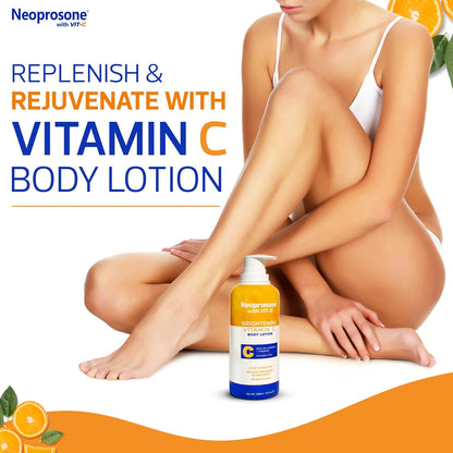 NEOPROSONE Brightening Body Lotion 400ml - Formulated to Fade Dark Spots on Elbows, Knees, Neck, Body and Intimate Parts, with Lactic Acid, Alpha Arbutin Complex and Vitamin C
