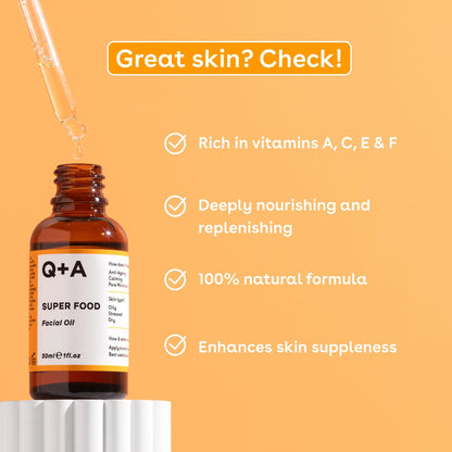 Q+A Hyaluronic Acid Facial Serum (30ml), Natural Hydrating Face Serum, for Plump Skin, Anti Ageing, Fragrance Free, Delivers Deep, Lasting Hydration, Rehydrates and Softens the Skin