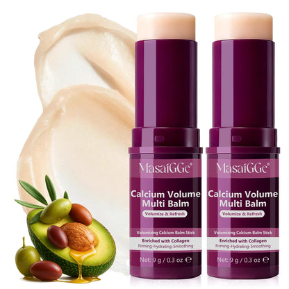 Calcium Volume Multi Balm, Korean Collagen Moisturing Stick, Calcium Multi Balm Anti-aging, Sagging, Wrinkles, Suitable for Eyes, Face, Neck (1)