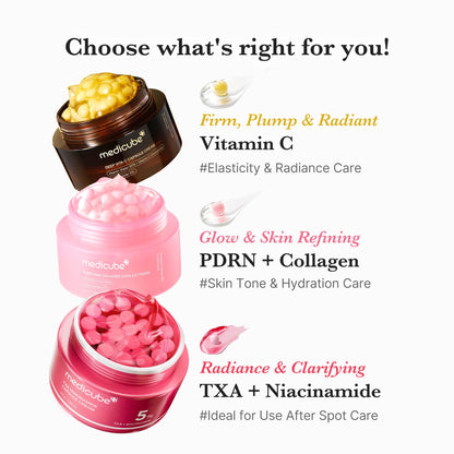 medicube Deep Vitamin C Golden Capsule Face Moisturiser - Liposome Capsules For Wrinkles, Skin Radiance - Transparent Gel for Glow Hydration - Korean Skin Care 1.94 oz