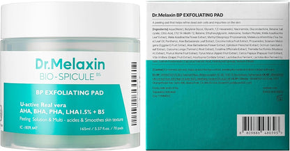 Dr.Melaxin Bp Pore Exfoliating Pad For Dead Skin & Blackheads Minimize Pores Prevent Breakouts Improve Skin Texture Korean Skincare 70Pads. White 165Ml
