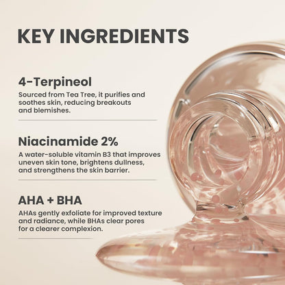 AXIS-Y Spot The Difference Blemish Treatment with AHA BHA Exfoliator for Blackhead Remover & 2% Niacinamide for Skin Glow - Vegan Korean Skincare Acne Treatment - 15ml/0.50 fl. oz.