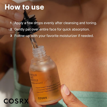 COSRX Full Fit Propolis Ampoule 83% Propolis Extract, Korean Glow Serum for For Face, Moisturising Face Serum for Radiant Healthy Glow and Deep Hydration, Korean Skincare 30ml
