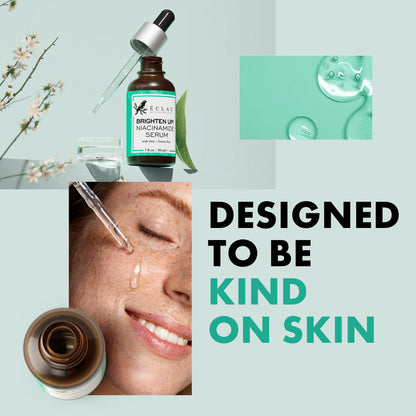Eclat Skincare Glow Up Vitamin C Serum - Vitamin C Serum for Face with Hyaluronic Acid, Ferulic Acid & Vit E - Skin Brightening Face Care - Anti Aging, Hydrating & Dark Spot Lightening 30ml