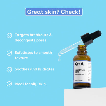 Q+A Hyaluronic Acid Facial Serum (30ml), Natural Hydrating Face Serum, for Plump Skin, Anti Ageing, Fragrance Free, Delivers Deep, Lasting Hydration, Rehydrates and Softens the Skin