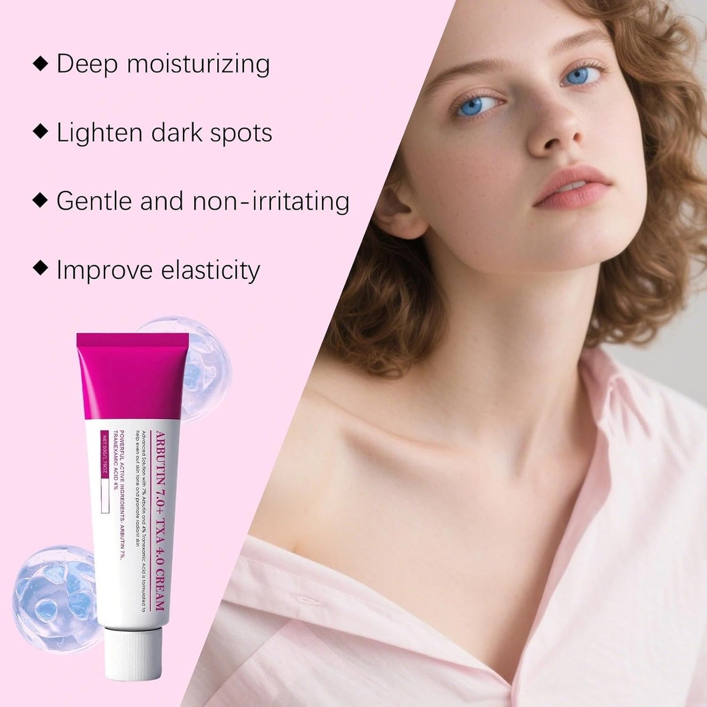 2PCS Arbutin 7% + Tranexamic Acid 4% Cream, Targets Dark Spots & Hyperpigmentation, Reduces Freckles & Blemishes