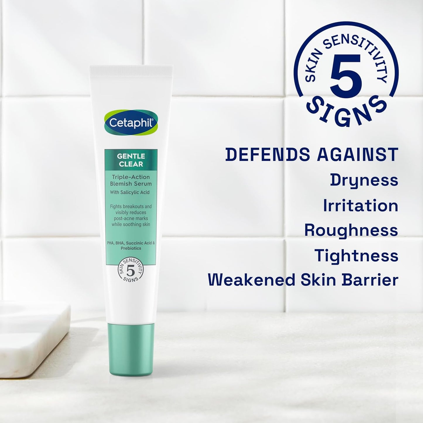 Cetaphil Gentle Clear Triple-Action Blemish Serum 30ml, with 0.5% Salicylic Acid and Niacinamide for Blemish-prone Sensitive Skin, Packaging May Vary