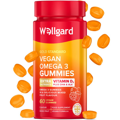 Wellgard Vegan Apple Cider Vinegar Gummies, Gold Standard 1000mg ACV Gummies with Vitamin C, Chromium and Pomegranate, Non-GMO, Gluten-Free & Gelatine-Free