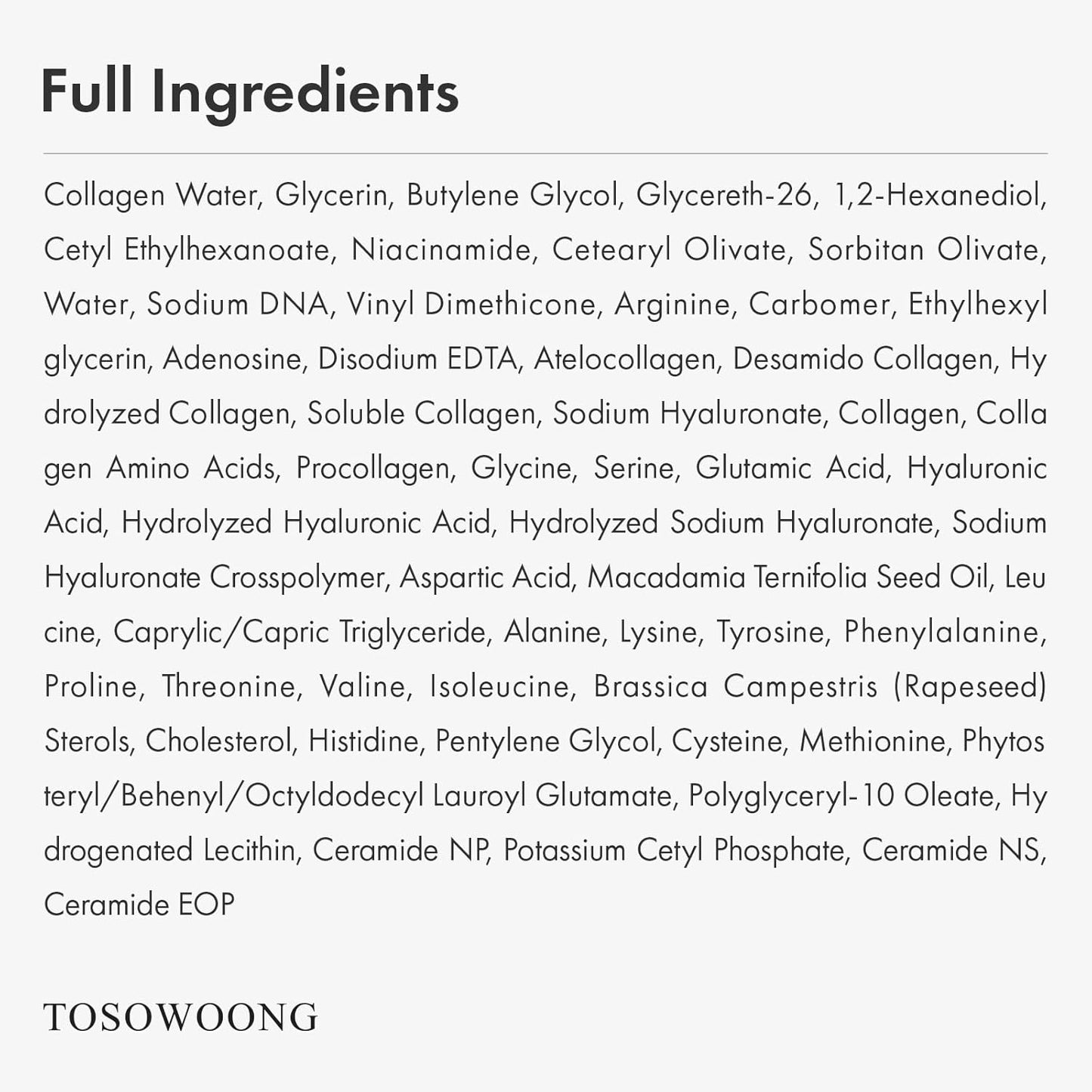 TOSOWOONG Real Collagen Face Serum – Hydrating & Firming Serum with Hydrolyzed Collagen, Hyaluronic Acid, for Smooth & Plump Skin, Korean Skincare, 33 ml / 1.11 fl. oz
