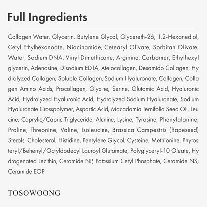 TOSOWOONG Real Collagen Face Serum – Hydrating & Firming Serum with Hydrolyzed Collagen, Hyaluronic Acid, for Smooth & Plump Skin, Korean Skincare, 33 ml / 1.11 fl. oz