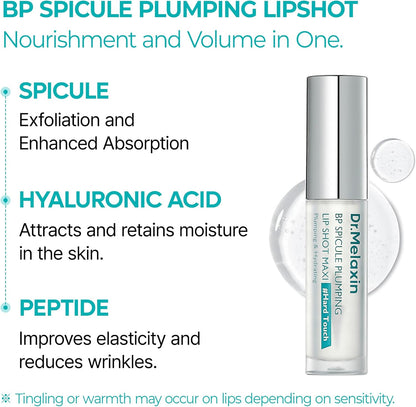 Dr.Melaxin Lip Plumper Gloss Maxi (4ml, BP Spicule) – Intense Volumizing Lip Plumper for Fuller Lips, Noticeable Tingling Effect, Instant Shine & Hydration, K-Beauty