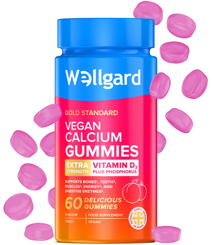 Wellgard Vegan Apple Cider Vinegar Gummies, Gold Standard 1000mg ACV Gummies with Vitamin C, Chromium and Pomegranate, Non-GMO, Gluten-Free & Gelatine-Free