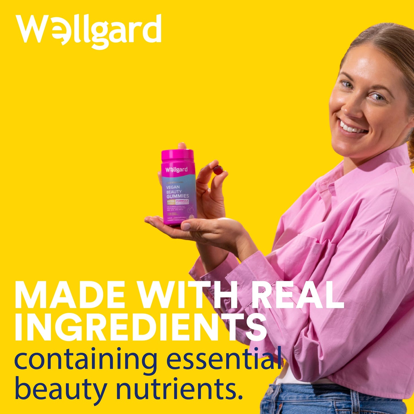 Wellgard Vegan Apple Cider Vinegar Gummies, Gold Standard 1000mg ACV Gummies with Vitamin C, Chromium and Pomegranate, Non-GMO, Gluten-Free & Gelatine-Free
