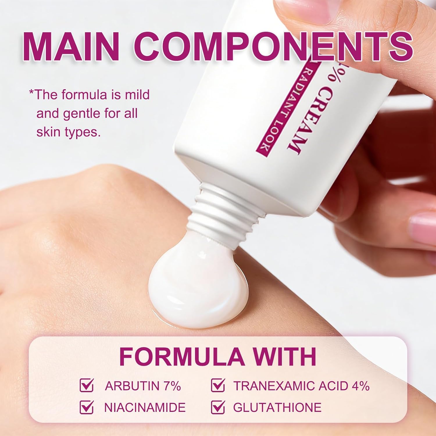 2 Pcs Arbutin 7% + Tranexamic Acid 4% Cream, Arbutin Cream for Face Moisturiser, Even Skin Tone, Gentle Skincare