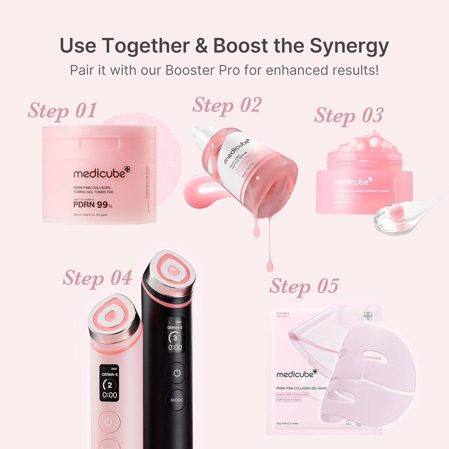 medicube Salmon DNA PDRN Pink Peptide Serum, Pink glow serum, Peptide, Niacinamide, Hydrating & Moisturising & Firming, Uneven Skin Tone, Korean Skincare | 1.01 fl.oz. (1.01 fl.oz., Salmon DNA PDRN)