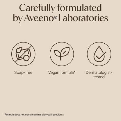 Aveeno Daily Moisturising Body Wash, With Soothing Oat, Suitable For Sensitive Skin, Gently Cleanses and Nourishes, Soap-Free, Lightly Scented, 300ml