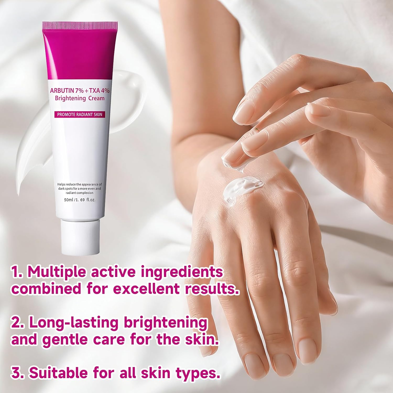 2 Pcs Arbutin 7% + Tranexamic Acid 4% Cream,Moisturiser Arbutin Cream,Dark Spot Remover for Face Uneven Skin Tone