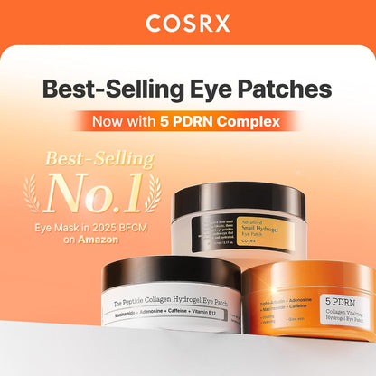 COSRX 5 PDRN Collagen Vitalizing Hydrogel Eye Patch, 60 Patches, Depuffing Under Eye Patches with PDRN, Collagen, Eye Masks for a Smoother, Refreshed-Looking Eye Area, Korean Skincare