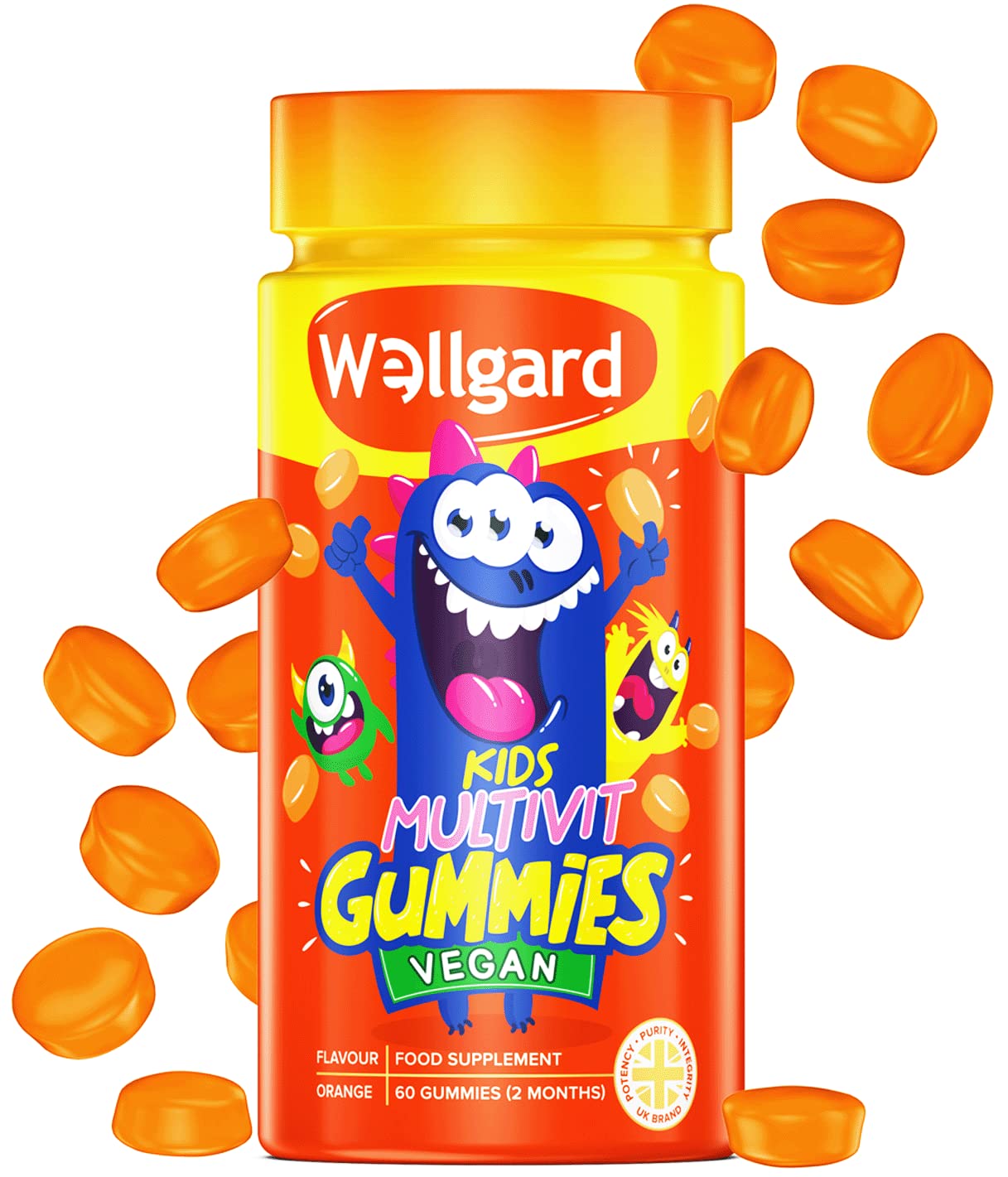 Wellgard Vegan Apple Cider Vinegar Gummies, Gold Standard 1000mg ACV Gummies with Vitamin C, Chromium and Pomegranate, Non-GMO, Gluten-Free & Gelatine-Free