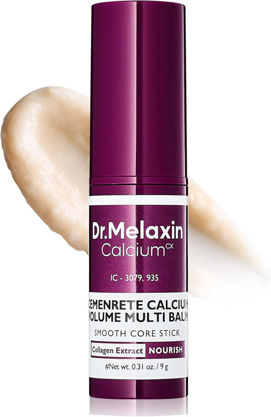 Dr.Melaxin Cemenrete Calcium Multi Balm Stick – Under Eye & Face Wrinkle Care, Firming & Hydrating Balm with Collagen, Smooth Makeup Prep & Instant Glow – Korean Skincare (9g)