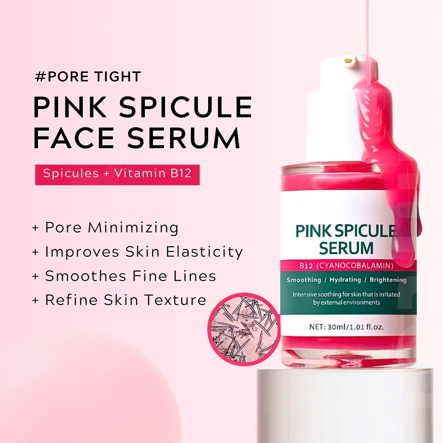 Pink Spicule Serum + Picotonic Shot Ampoule + Peel Shot Exfoliant Rice Ampoule, Rice Exfoliator for Face Pore Refining, Picotonic Glow Serum for Pigmentation & Dark Spot, Glass Skin, 3PCS