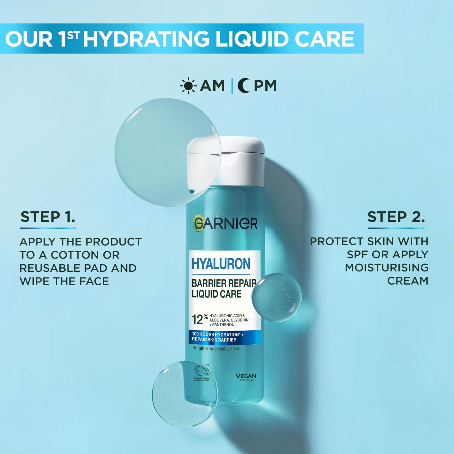 Garnier SkinActive Hyaluronic Acid Super Serum, Replumps & Hydrates, Strengthens Skin Barrier, With 3%/4% Hyaluronic Acid, Aloe Vera & Glycerin, 30ml, Packaging May Vary