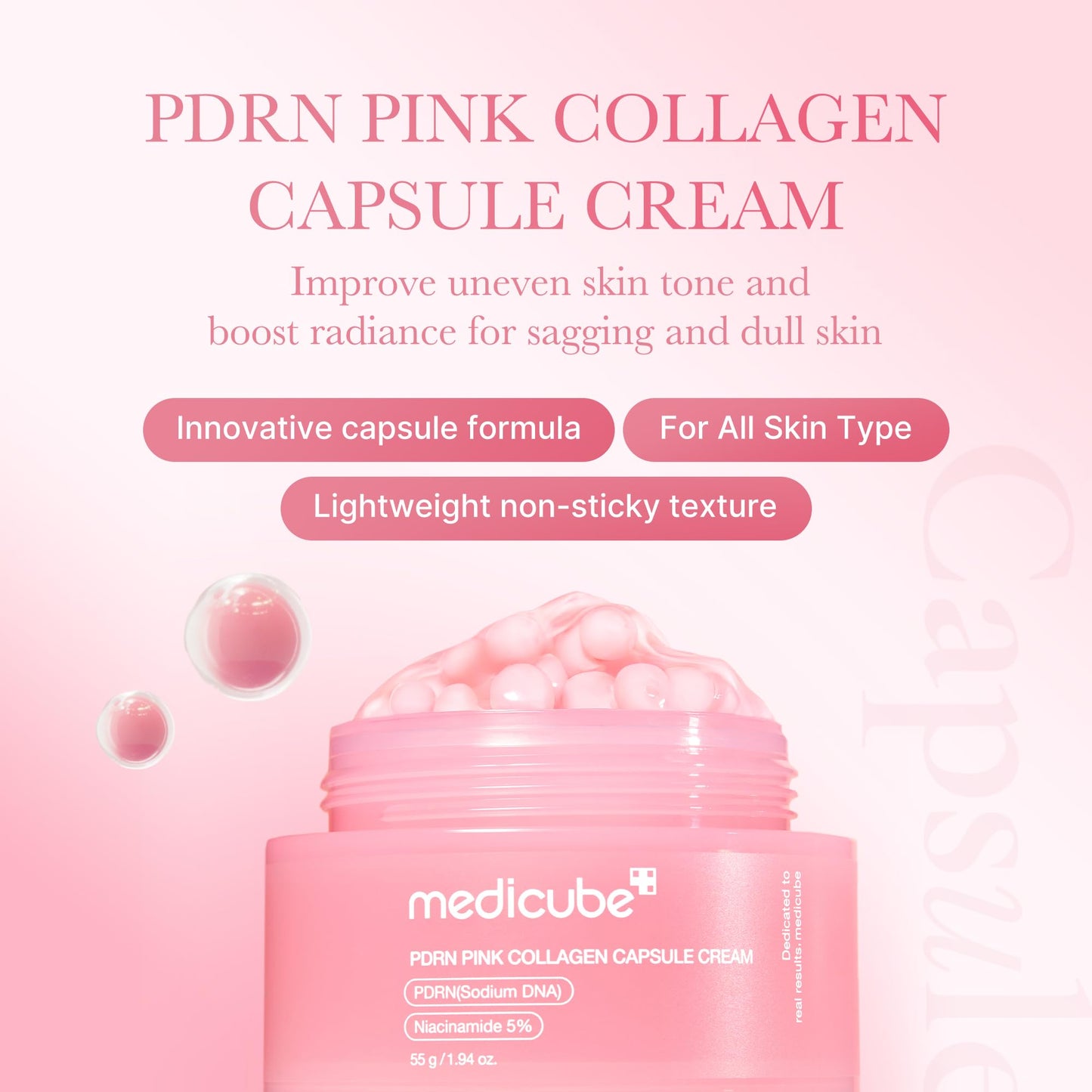 medicube Deep Vitamin C Golden Capsule Face Moisturiser - Liposome Capsules For Wrinkles, Skin Radiance - Transparent Gel for Glow Hydration - Korean Skin Care 1.94 oz