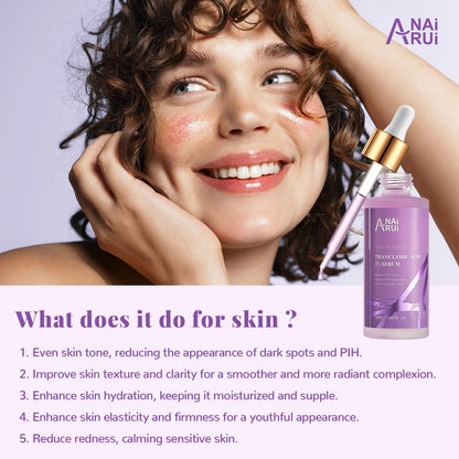 ANAiRUi 10% Tranexamic Acid Serum 30 ml, Dark Spot Correcting Serum with Tranexamic Acid + Hyaluronic Acid + Niacinamide, Targets Hyperpigmentation, Even Skin Tone