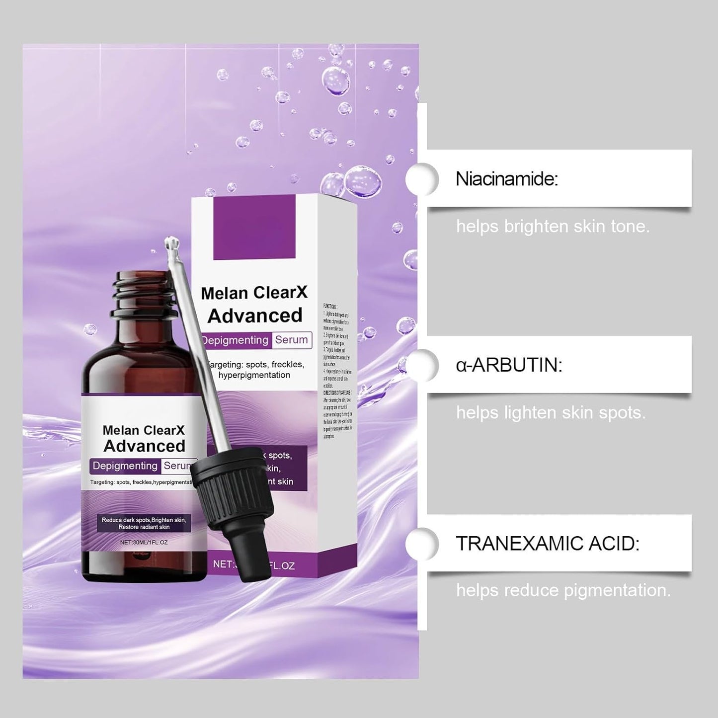 2Pcs MelantraX Advanced Anti-Hyperpigmentation Serum, Dark Spot Remover with Lightweight Hydrating Texture, Brightening Facial Serum for Uneven Skin Tone, Anti-Aging Care, Non-Greasy Daily Face Serum