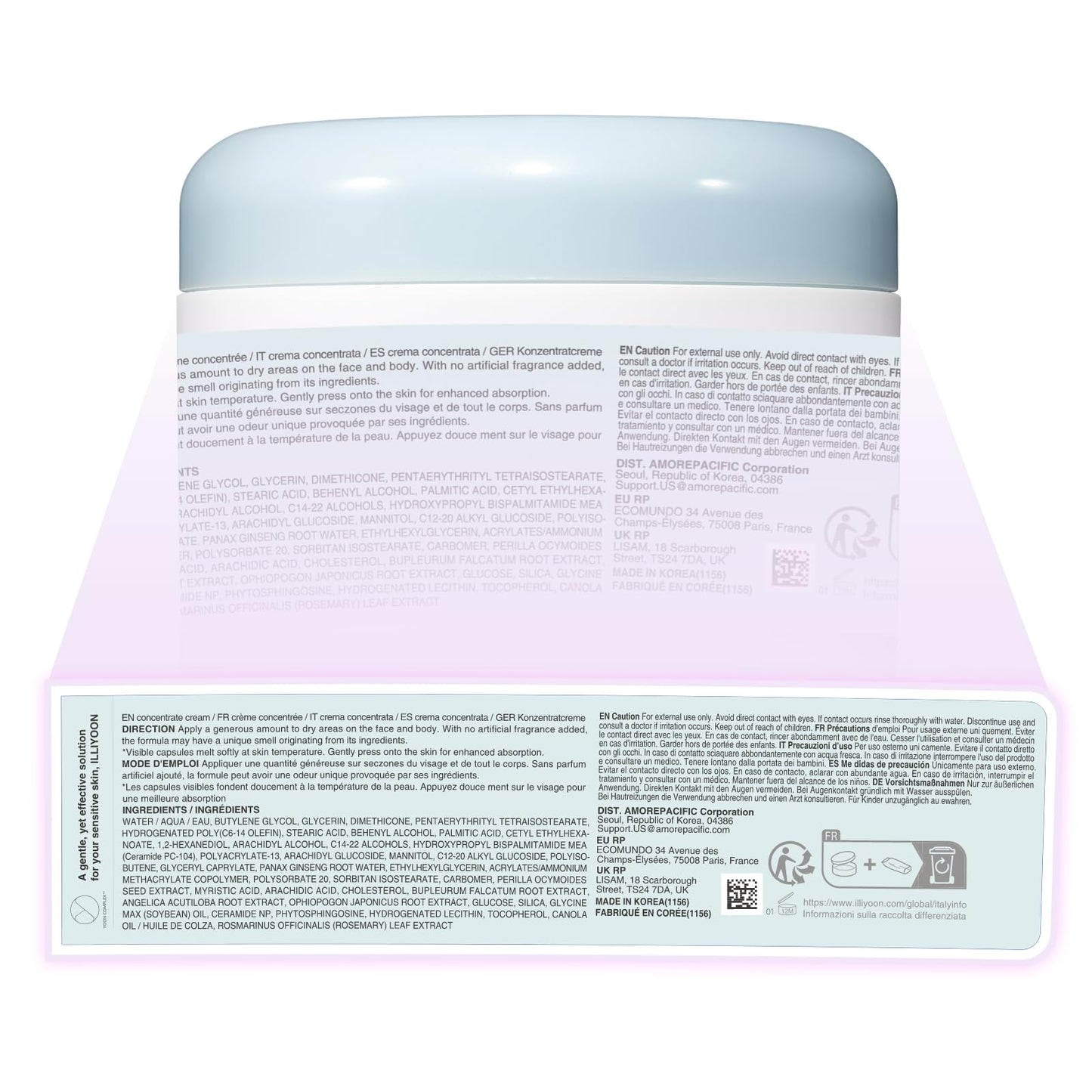 ILLIYOON Ceramide Ato Concentrate Cream (200ml, 6.76 Fl Oz) | Moisturizer for Dry&Sensitive Skin, 100hr Hydration, Restoring Skin Barrier | Gentle for Infants and Adults | Vegan | Fragrance Free