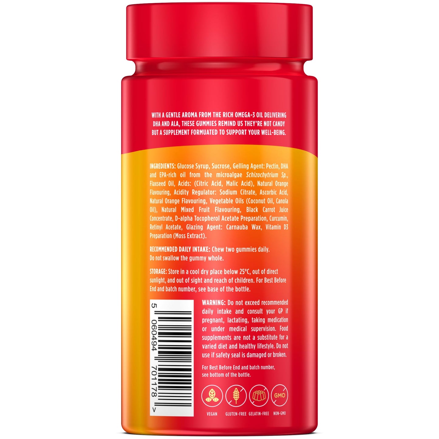 Wellgard Vegan Apple Cider Vinegar Gummies, Gold Standard 1000mg ACV Gummies with Vitamin C, Chromium and Pomegranate, Non-GMO, Gluten-Free & Gelatine-Free