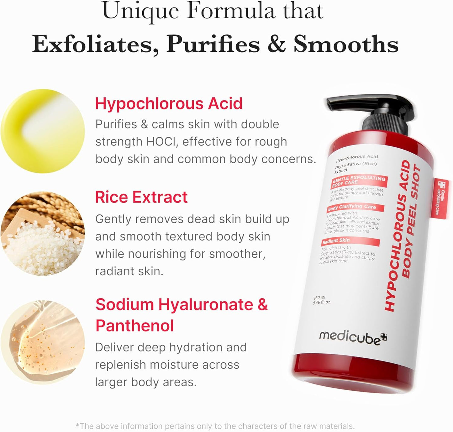 medicube Body Peel Shot with Hypochlorous Acid | Gentle Body Exfoliating Serum for Dead Skin Cells, Rough Patches & Uneven Texture | Rice Extract, Panthenol for Hydrating & Smoothing Care | 9.46 fl.oz