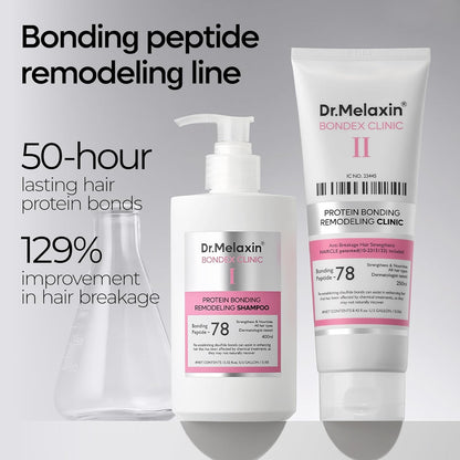 Dr.Melaxin Bondex Remodeling Salon Bonding Treatment Deep Repair For Bleached & Damaged Hair With Bonding Peptides + Argan Oil 8.45 Fl Oz (Pack of 1) White