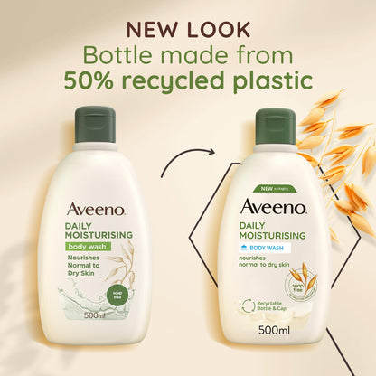 Aveeno Daily Moisturising Body Wash, With Soothing Oat, Suitable For Sensitive Skin, Gently Cleanses and Nourishes, Soap-Free, Lightly Scented, 300ml