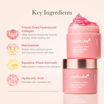 medicube Collagen Jelly Cream- Niacinamide & Freeze-Dried Hydrolyzed Collagen - Boosts skin's barrier hydration and gives 24h Glow & Lifted Look - Korean skincare (1.69 Fl Oz)