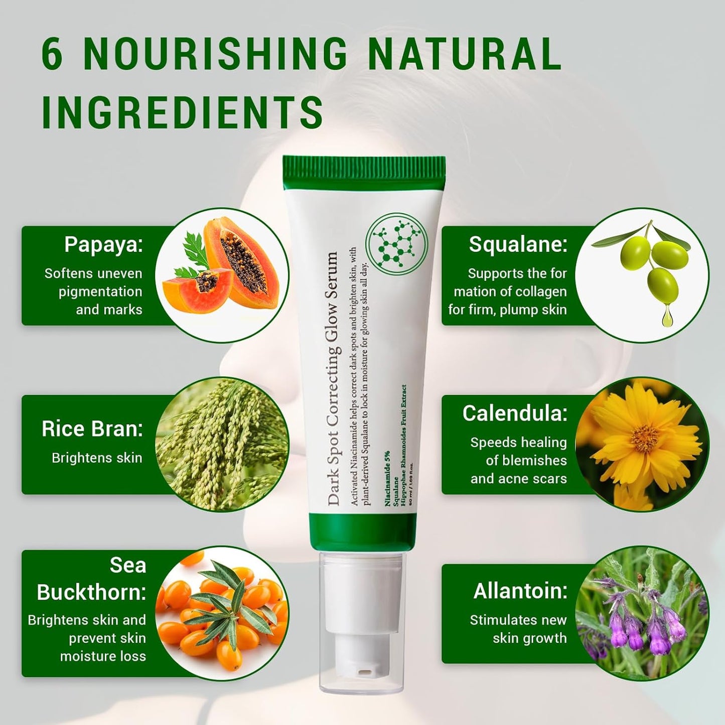 Dark Spot Correcting Glow Serum, Dark Spot Remover for Face Pore Refining, Fades Acne Marks Pits