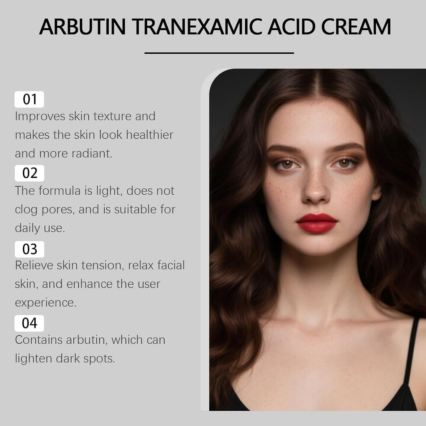 Arbutin 7% + Tranexamic Acid 4% Cream, Dark Spot Corrector Face Cream for Women Dark Spots,Freckle, Blemishes,Pigmentation,for Uneven Skin Tone