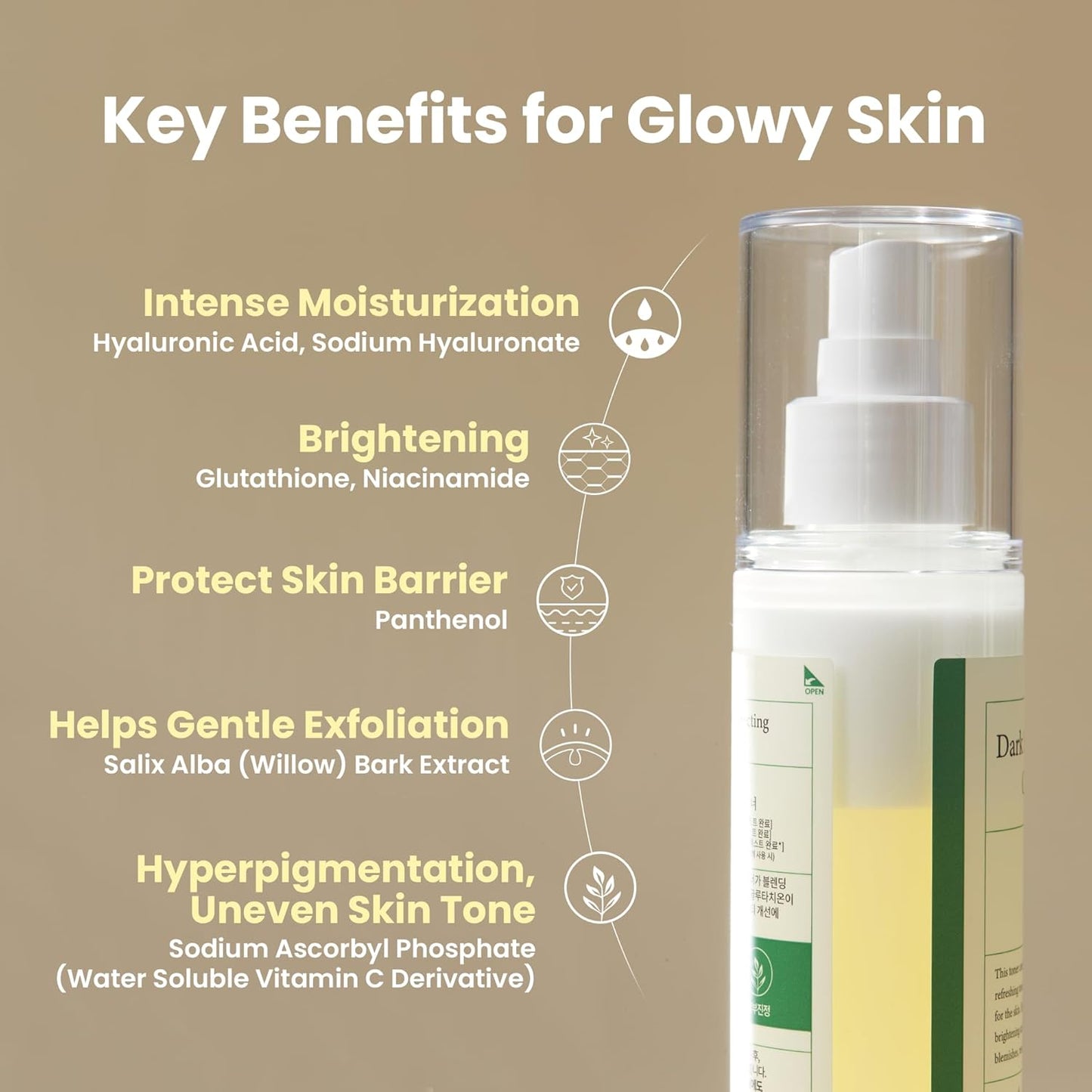 AXIS-Y Dark Spot Correcting Glow Toner - 5% Niacinamide, Glutathione & Salicylic Acid for Skin Brightening & Soothing - Vegan Korean Skincare Face Spray Toner - 125ml/4.23 fl. oz.