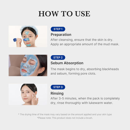 medicube Zero Pore Blackhead Mud Facial Mask - Skin Cooling & Pore Tightening - 3 Minute Quick Dry Formula with AHA, BHA, PHA, and Pore-Purifying Clay - Korean Mud Mask 100 g