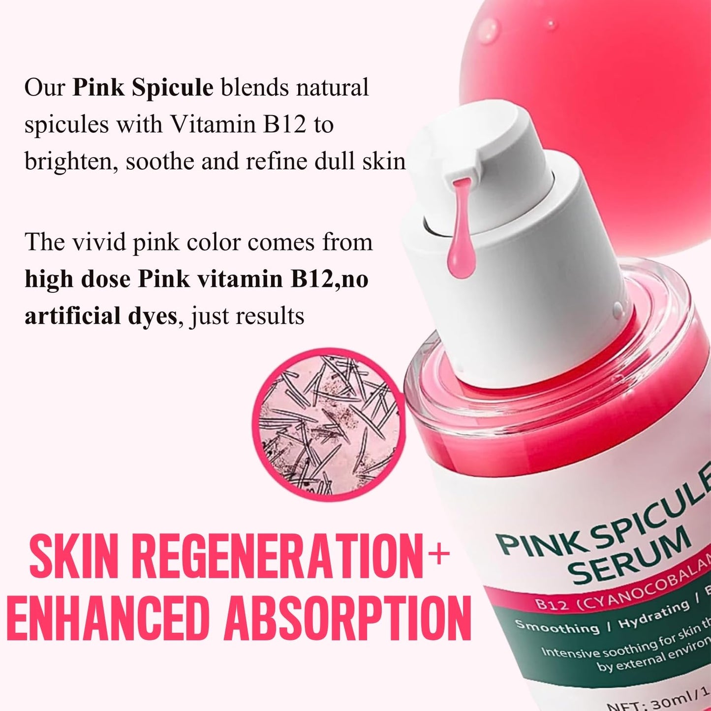Cyano Pink Spicule Serum + Picotonic Glowing Ampoule Duo - Pore & Spot Skin Care Set - Korean Skin Care Face Serum to Boost Collagen & Brighten Skin, Glass Skin Solution for Smooth Texture 2Pcs