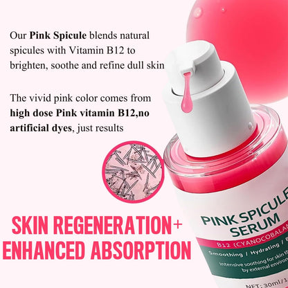 Cyano Pink Spicule Serum + Picotonic Glowing Ampoule Duo - Pore & Spot Skin Care Set - Korean Skin Care Face Serum to Boost Collagen & Brighten Skin, Glass Skin Solution for Smooth Texture 2Pcs